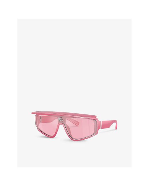 Dolce & Gabbana Pink Dg6177 Rectangle-frame Nylon Sunglasses