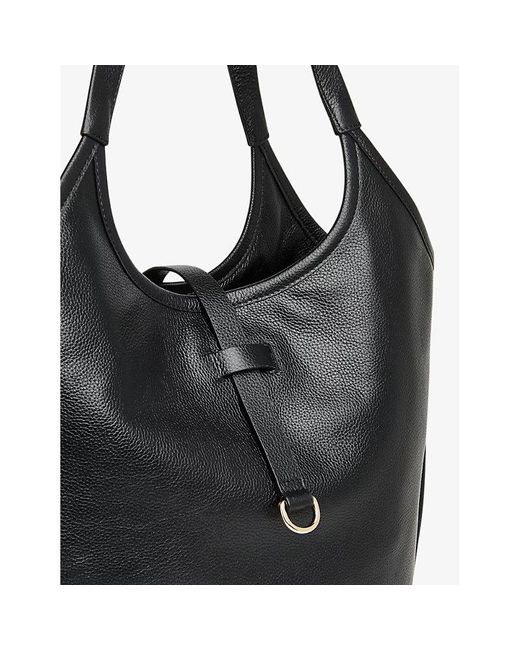 Whistles Black Leonora Leather Tote Bag