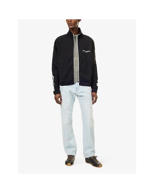 GALLERY DEPT. Black French Embossed-Logo Cotton-Jersey Track Jacket for men