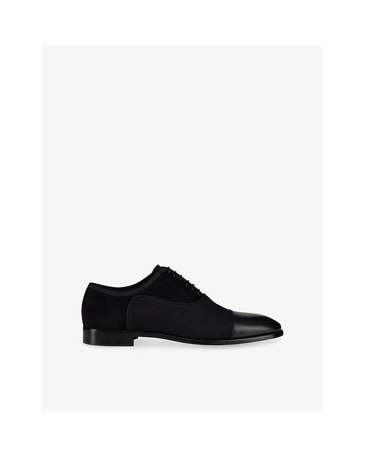 Christian Louboutin Black Greggory Flat Leather Derby Shoes for men