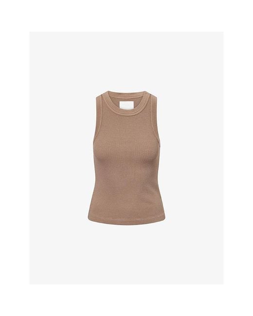 Citizens of Humanity Natural Isabel Ribbed Cotton-Jersey Tank Top