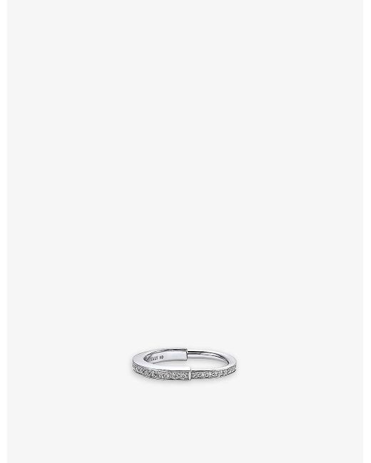 Tiffany & Co Tiffany Lock 18ct White-gold And 0.35ct Round-brilliant Diamond Ring
