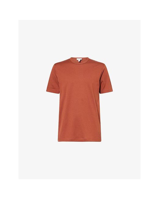 Sunspel Red Classic Crew-Neck Cotton T-Shirt for men