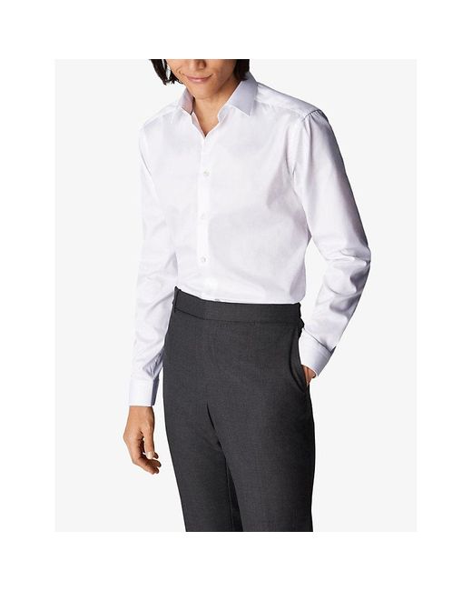 Eton Super Slim-fit Cotton-twill Shirt in White for Men | Lyst