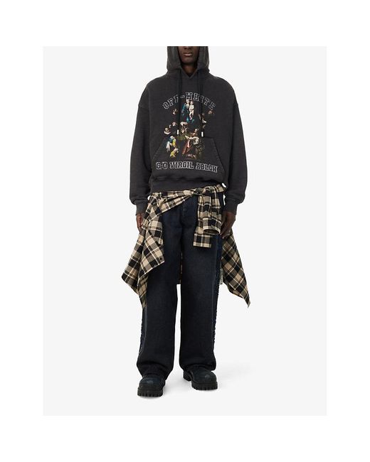 Off-White c/o Virgil Abloh Black Mary Skate Graphic-print Cotton-jersey Hoody X for men