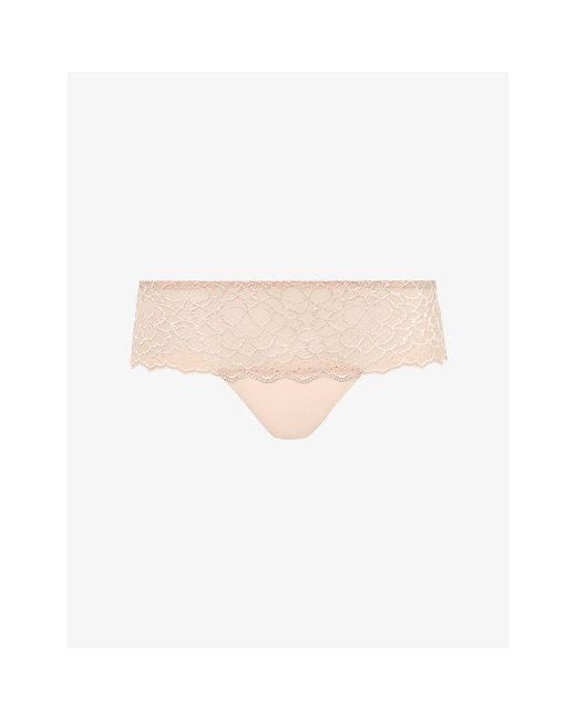 Simone Perele Pink Caresse Jersey And Stretch-Lace Shorty Briefs