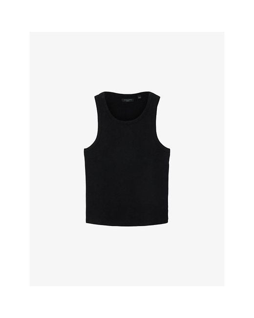 AllSaints Black Axel Slim-Fit Cotton-Jersey Vest for men
