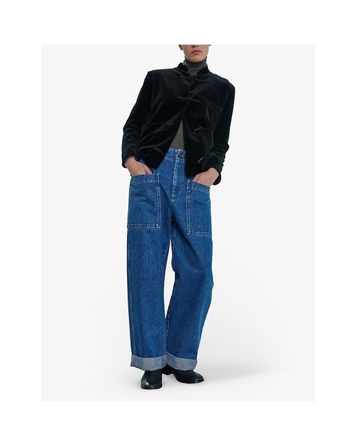 Soeur Blue Thabor Straight-leg Mid-rise Jeans
