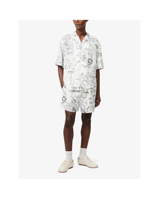 Jacquemus White La Cocktail Short-Sleeve Linen-Blend Shirt for men