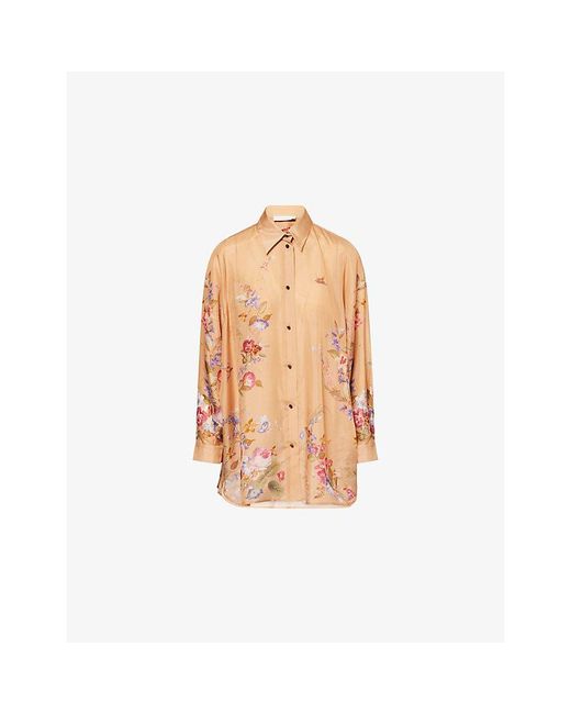 Zimmermann Natural Patience Relaxed Silk Shirt