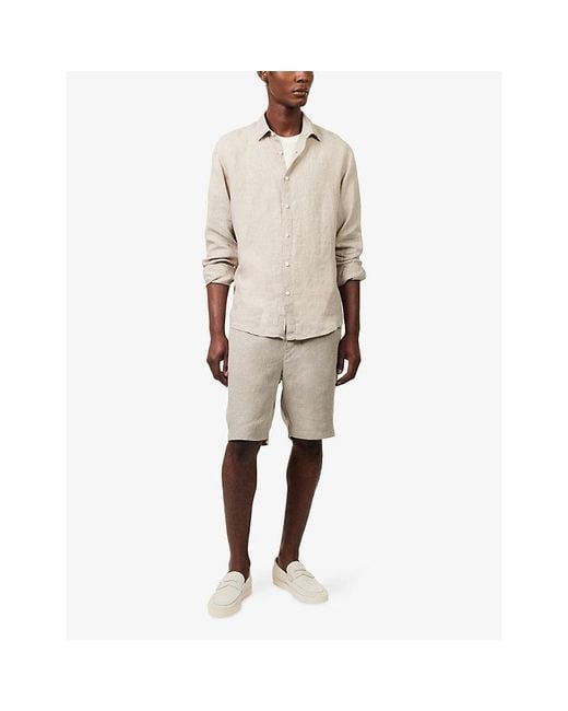 Sunspel Natural Regular-Fit Long-Sleeve Linen Shirt for men