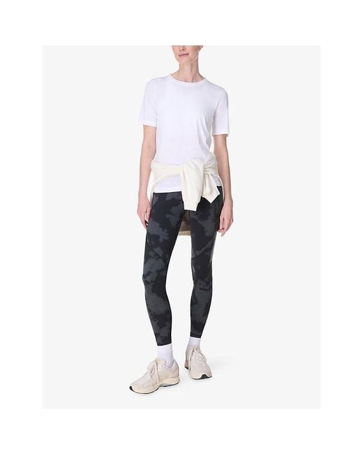 Sweaty Betty White Essential Crewneck Cotton-Blend T-Shirt