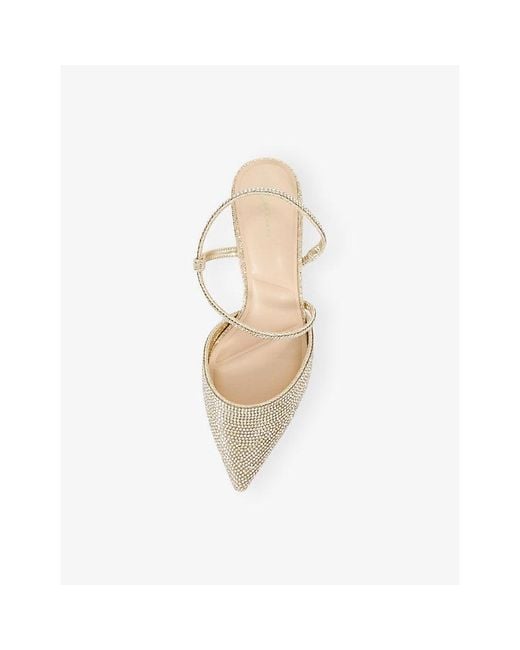 Dune White Competitives Heeled Woven Sling-Backs