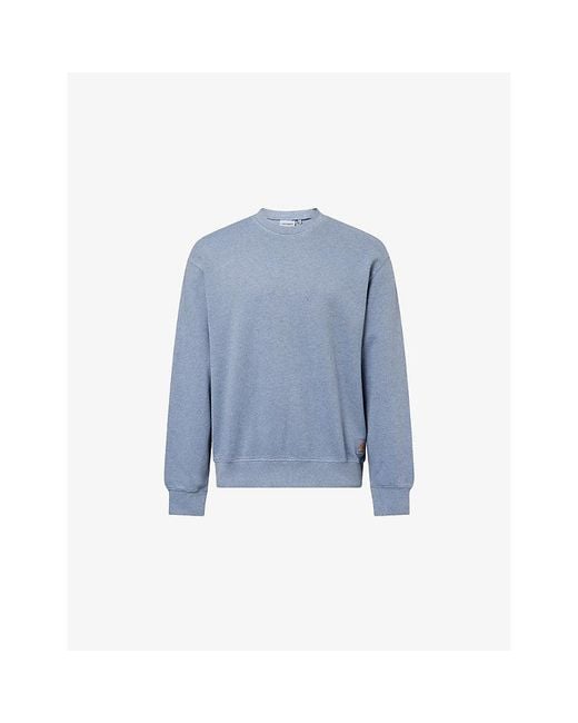 Carhartt Blue Caspian Crewneck Cotton-Jersey Sweatshirt for men