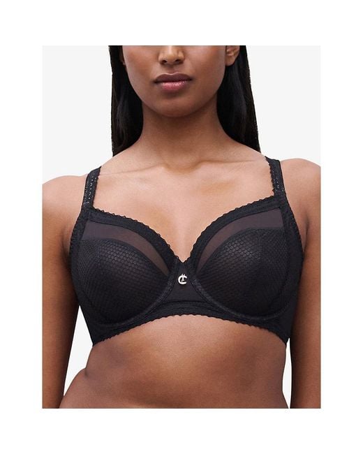 Chantelle Blue Romance Lace-Trim Underwire Bra