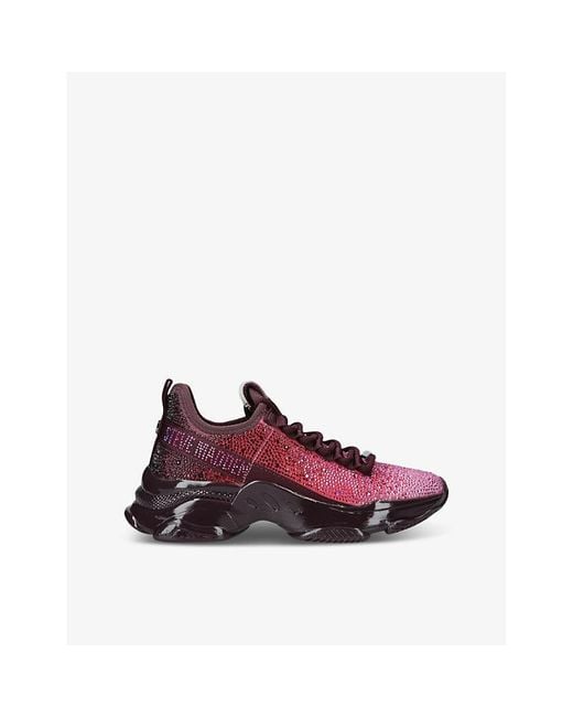 Steve Madden Purple Mysteria Crystal-Embellished Woven Low-Top Trainers