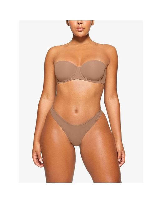 Skims White Fits Everybody Stretch-Woven Strapless Bra