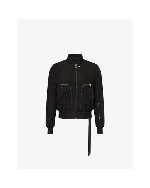 Rick Owens Black Bauhaus Flight Cotton Bomber Jacket for men
