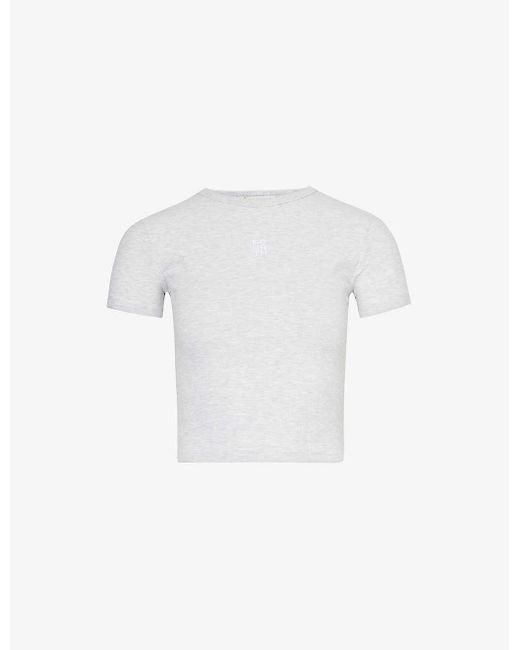 4th & Reckless White Dayna Logo-print Cotton-blend Jersey T-shirt