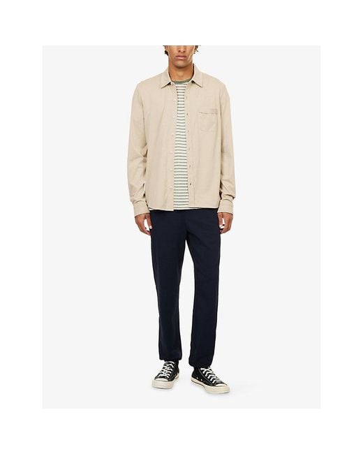 7 For All Mankind Blue Slim-Fit Cotton-Blend Trousers for men