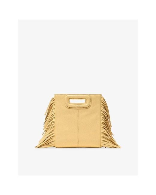 Maje Natural M Mini Leather Shoulder Bag