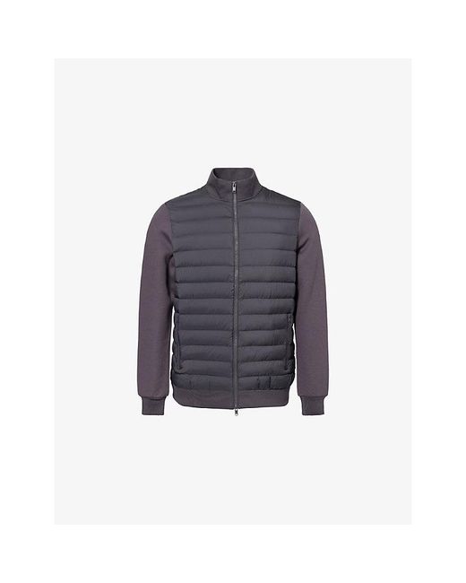 Arne Blue Hybrid Tech Quilted Woven Jacket for men
