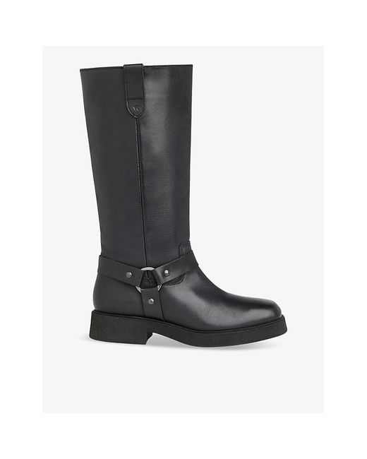 Whistles Black Matteo Leather Heeled Knee-High Boots