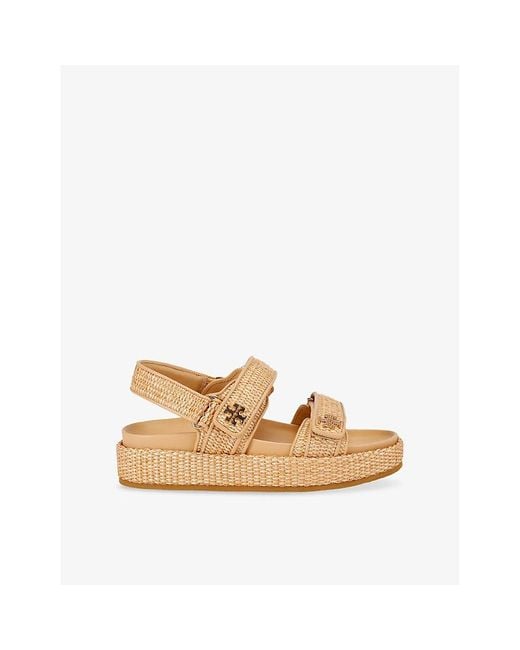 Tory Burch Natural Kira Sport Raffia Sandals