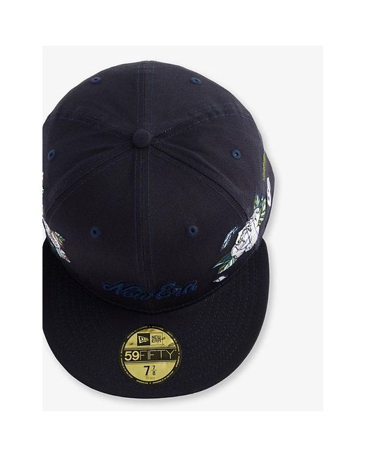 KTZ Blue 59fifty Brand-embroidered Cotton-twill Cap for men