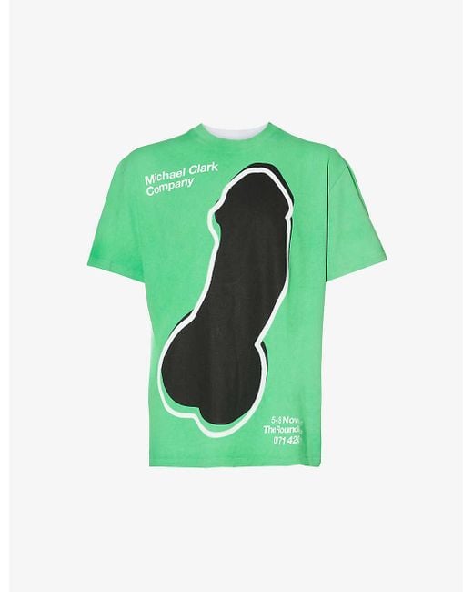 J.W. Anderson Green Michael Clark X Penis Cotton-jersey T-shirt for men