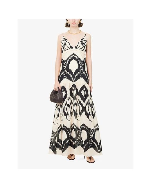 Johanna Ortiz White Ecublk Zea Palm Cotton Maxi Dress