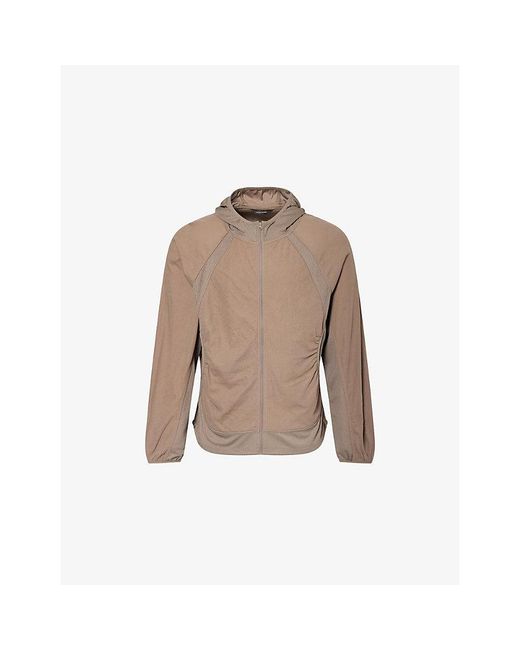Hiking Patrol Natural Orbid Panelled Cotton Hoodie for men