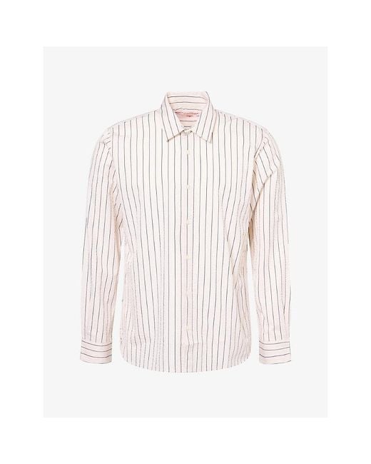 Orlebar Brown White Justin Striped Cotton Shirt for men