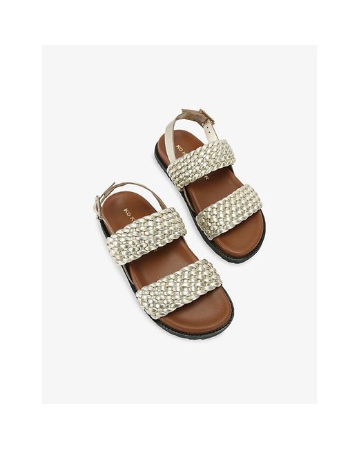 KG by Kurt Geiger White Ringer Leather Sandals