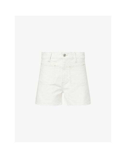 PAIGE White Dani High-Rise Denim Shorts