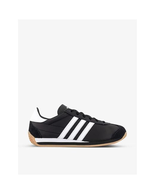 Adidas Originals Black Country Og Brand-stamp Leather Low-top Trainers for men