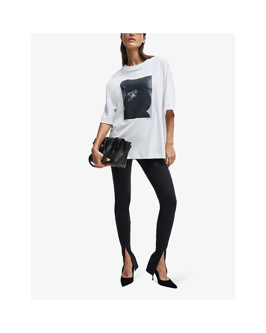 Boss White X Naomi Campbell Graphic-print Relaxed-fit Cotton-jersey T-shirt