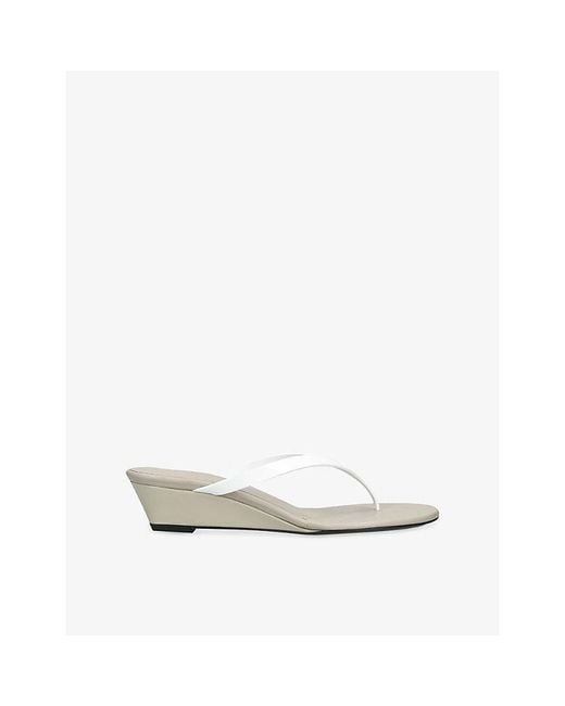 Christopher Esber White Scala Leather Wedge Sandals
