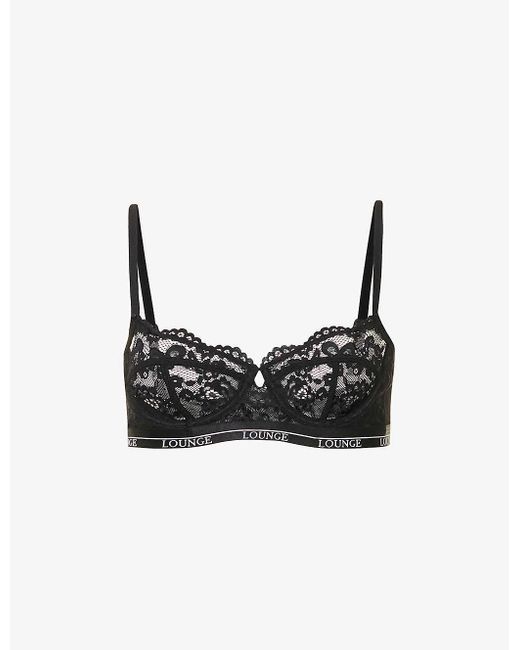 Lounge Underwear Black Blossom Stretch-lace Balconette Bra