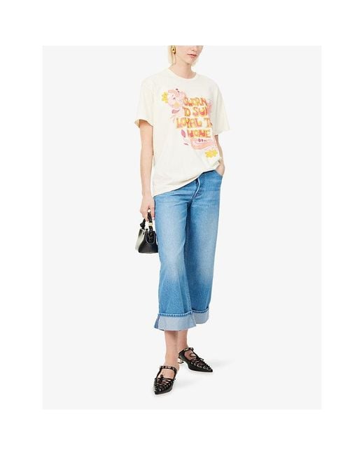 Mother White The Sleepover Cotton T-Shirt