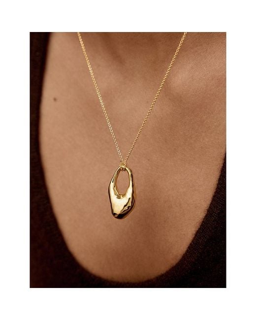 Monica Vinader Metallic Antica Large 18Ct Vermeil Necklace