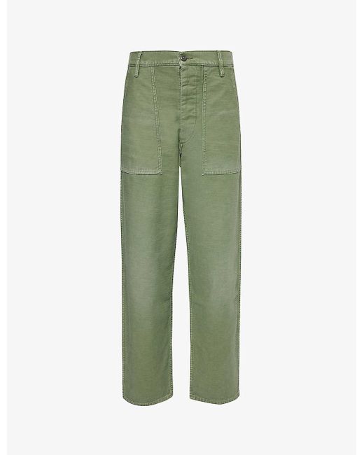 Polo Ralph Lauren Green Ricky Straight-leg High-rise Denim Trousers