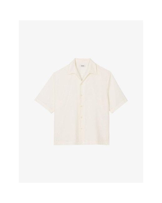 Sandro Natural Short-Sleeved Cotton And Linen Shirt for men