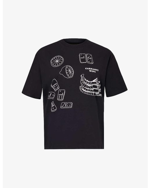 Carhartt Black Lunch Branded-print Organic Cotton-jersey T-shirt