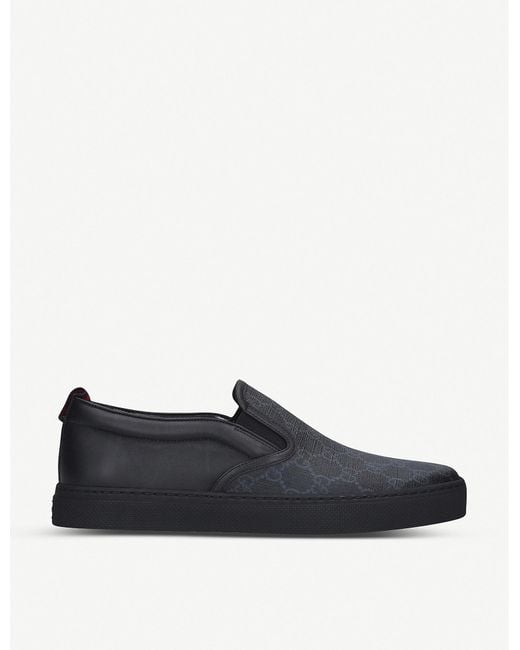 Gucci Black Dublin GG-embossed Leather Skate Shoes for men