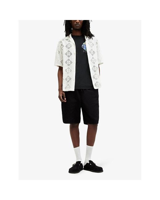 AllSaints Black Cheech Graphic-print Sleeveless Organic-cotton Vest Top X for men