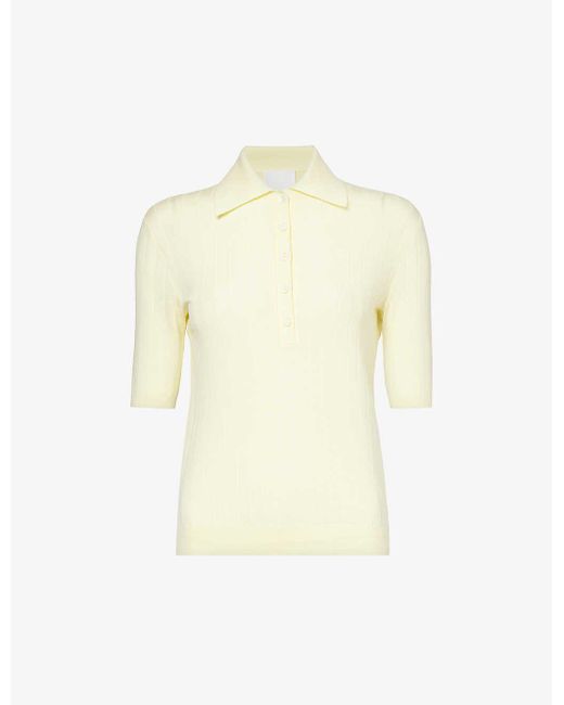 Givenchy White Brand-embroidered Slim-fit Wool Polo Shirt