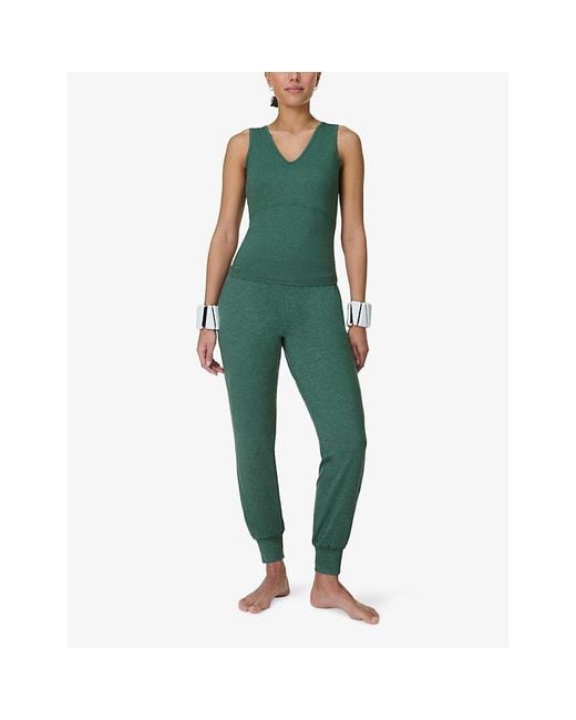 Sweaty Betty Green Gaia Performance Yoga Stretch-Woven Trousers