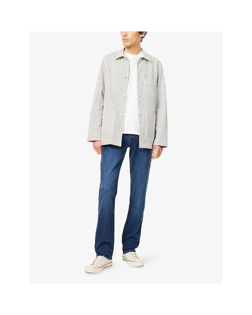 7 For All Mankind Blue The Straight Luxe-Performance Denim Jeans for men