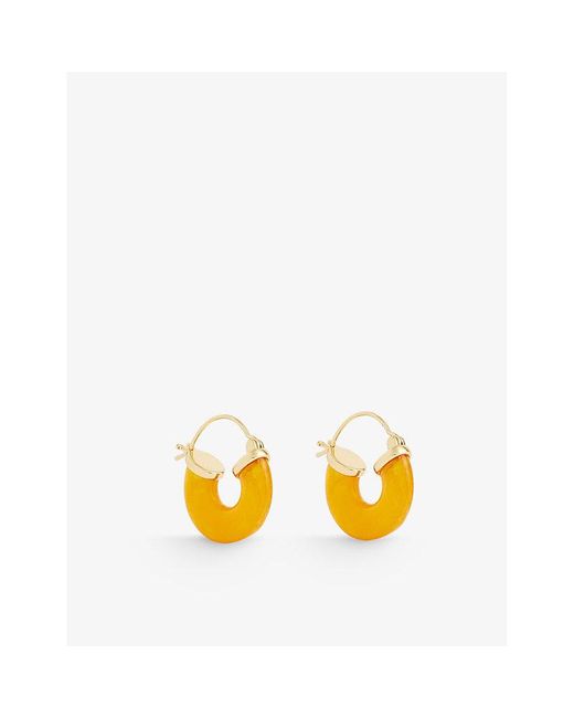 Anni Lu Petit Swell 18ct Yellow Gold-plated Brass And Resin Earrings